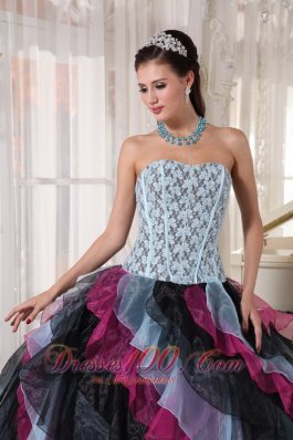 Colorful Quinceanera Dress Layer Floor Length