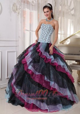 Colorful Quinceanera Dress Layer Floor Length