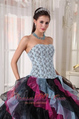 Colorful Quinceanera Dress Layer Floor Length