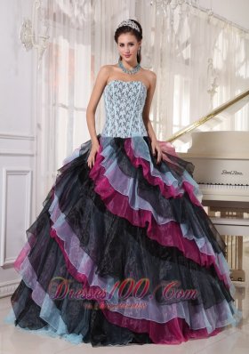 Colorful Quinceanera Dress Layer Floor Length