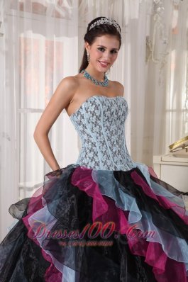 Colorful Quinceanera Dress Layer Floor Length