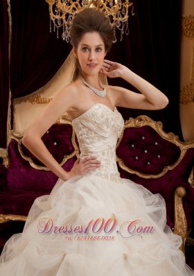 Amazing Beautiful Ivory Quinceanera Dress Sweetheart Pick-ups