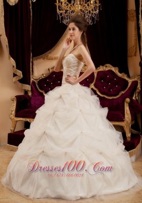 Amazing Beautiful Ivory Quinceanera Dress Sweetheart Pick-ups