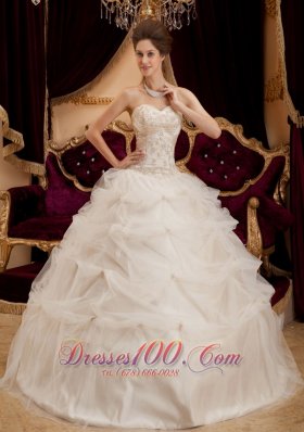 Amazing Beautiful Ivory Quinceanera Dress Sweetheart Pick-ups