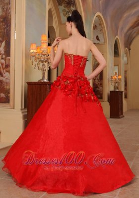 Dress for Quince Sweetheart Hand Made Flower Decorate A-line