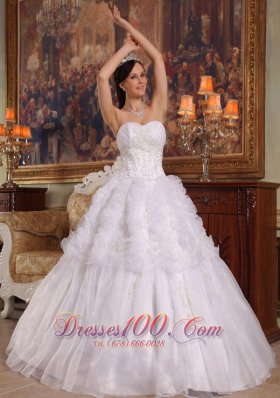 GWhite A-line/Princess Sweetheart Quinceanera Dress