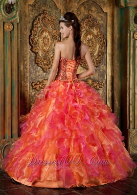 Strapless Multi-color Ball Gown Quinceanera Dress