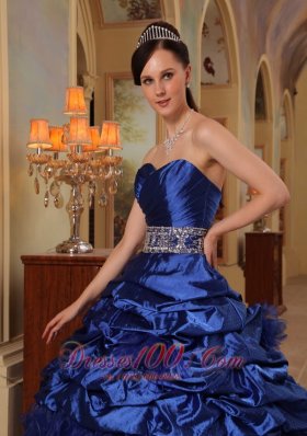 Navy Blue Quinceanera Dress Ruffle A-line Beading