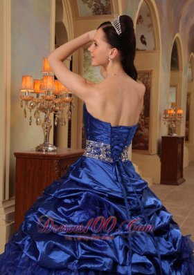 Navy Blue Quinceanera Dress Ruffle A-line Beading