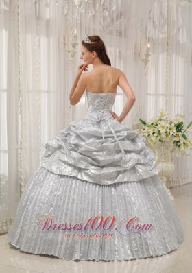 Silver Sweetheart Pick-ups Quinceanera Dress Ruch