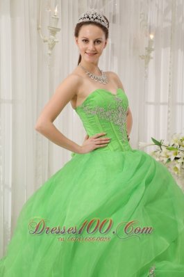 2012 Spring Green Quinceanera Dress Pick-ups Sweetheart