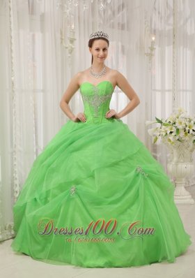 2012 Spring Green Quinceanera Dress Pick-ups Sweetheart