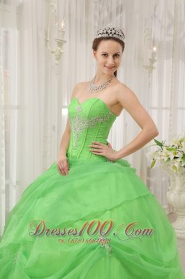 2012 Spring Green Quinceanera Dress Pick-ups Sweetheart