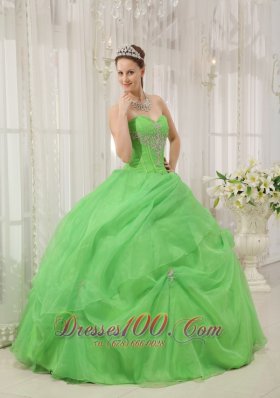 2012 Spring Green Quinceanera Dress Pick-ups Sweetheart