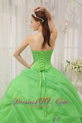 2012 Spring Green Quinceanera Dress Pick-ups Sweetheart