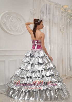 Quinceanera Dress Strapless Satin and Taffeta Beading