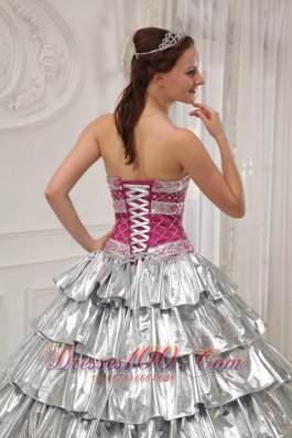 Quinceanera Dress Strapless Satin and Taffeta Beading