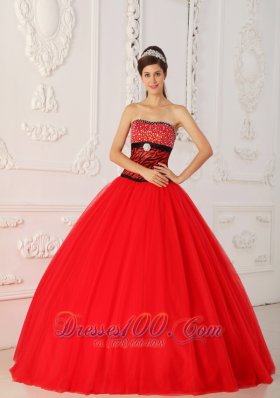 Sweet 16 Dress Strapless Black and Hot Pink A-line Floor-length