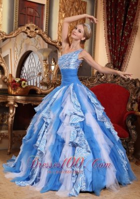 One Shoulder Multi-color Quinceanera Dress Ball Gown