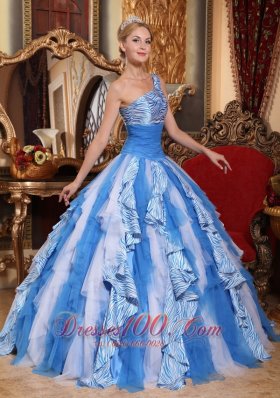 One Shoulder Multi-color Quinceanera Dress Ball Gown