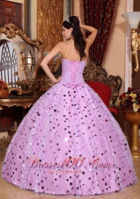 Lavender Sequince Sweetheart Quinceanera Dress