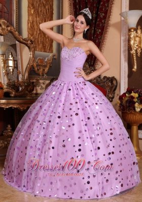 Lavender Sequince Sweetheart Quinceanera Dress