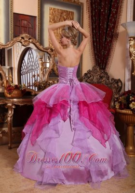 Multi-color Quinceanera Dress Ruffles Ball Gown Sweetheart