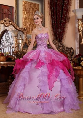 Multi-color Quinceanera Dress Ruffles Ball Gown Sweetheart