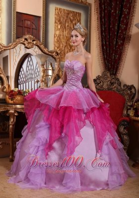 Multi-color Quinceanera Dress Ruffles Ball Gown Sweetheart