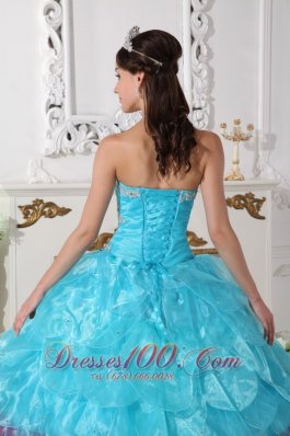 Popular Aqua Blue and Hot Pink Layer Sweet 15 Dress