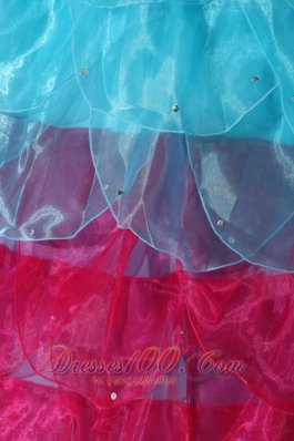 Popular Aqua Blue and Hot Pink Layer Sweet 15 Dress