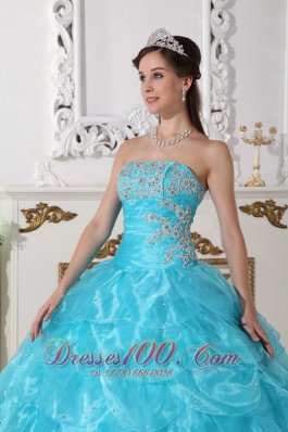 Popular Aqua Blue and Hot Pink Layer Sweet 15 Dress