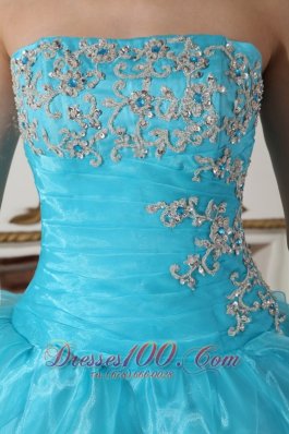 Popular Aqua Blue and Hot Pink Layer Sweet 15 Dress