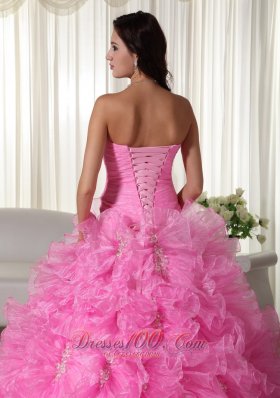 Strapless Beading Floral Ball Gown Sweet 15 Dress