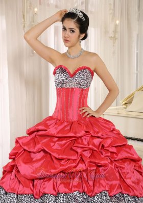 Zebra Print Hot Pink and Black Sweetheart Pink-ups Dresses for Quince