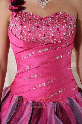 Multi-colored Strapless Ball Gown Quinceanera Dress