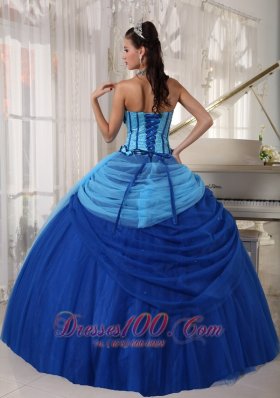 Baby and Navy Blue Quinceanera Dress Hand Made Flower