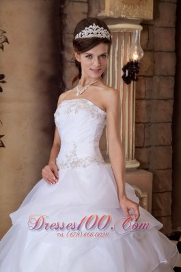 White Ball Gown Beading Quinceanera Dress Strapless Layer