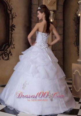 White Ball Gown Beading Quinceanera Dress Strapless Layer