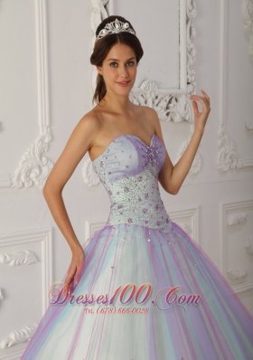 Sweetheart Multi-color A-line Beading Sweet 15 Dress