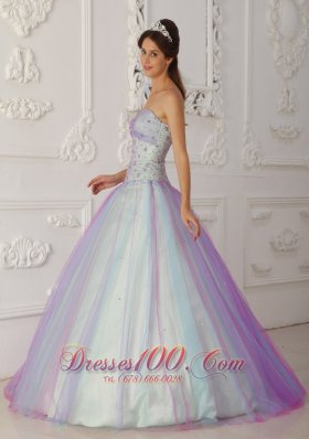 Sweetheart Multi-color A-line Beading Sweet 15 Dress