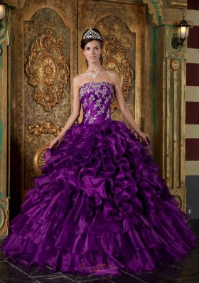 Eggplant purple Multi-tierd Quince Dress For Cheap