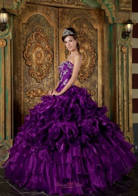 Eggplant purple Multi-tierd Quince Dress For Cheap