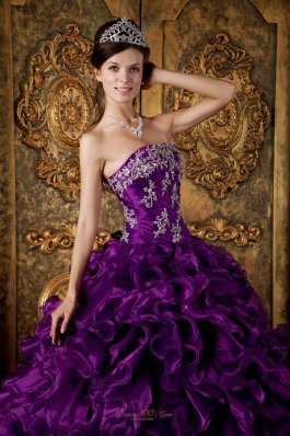 Eggplant purple Multi-tierd Quince Dress For Cheap