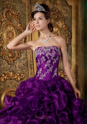 Eggplant purple Multi-tierd Quince Dress For Cheap