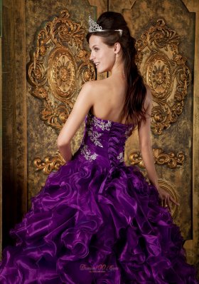 Eggplant purple Multi-tierd Quince Dress For Cheap