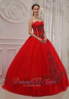 Quinceanera Dress Sweetheart Boning and Embroidery Ball Gown A-line