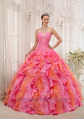 Sweetheart Beading Multi-color Quinceanera Dress Ball Gown