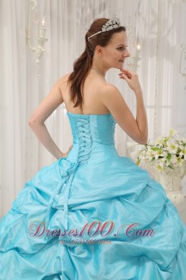 Sweetheart Aqua Blue and White Quinceanera Dress