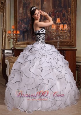 White and Zebra Quinceanera Dress Turn Heads Sweet 15 Dress